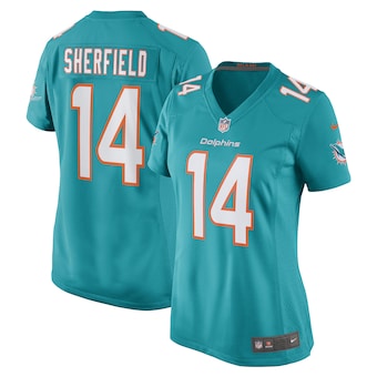 womens nike trent sherfield aqua miami dolphins game player 